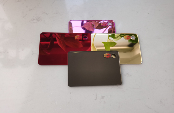 kopen 1-6 mm dikte spiegel acrylplaat kleefmiddel goud gespiegeld met verschillende kleuren online manufacture