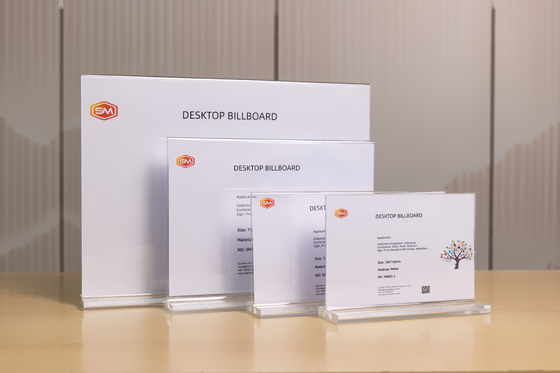 kopen Acrylische tafelmenubanden T-vorm Acrylische bureaubord Billboard Dubbelzijdig foto-displaystand online manufacture