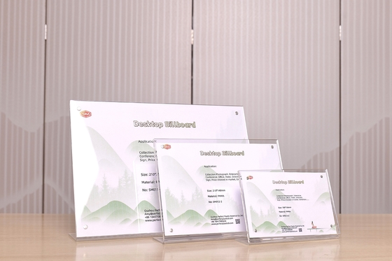 kopen Verticaal type A4 A5 A6 Grootte L-vorm Magnetische acrylbordhouder Slanted Billboard online manufacture