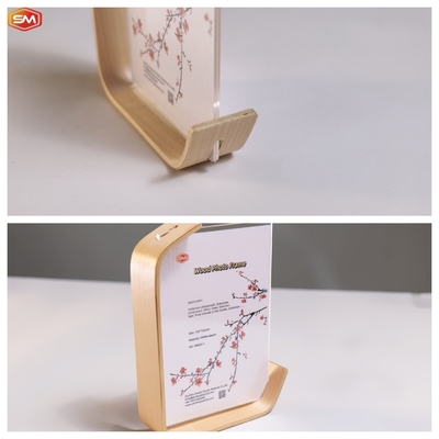 kopen Decoratief L-vormig acryl fotoraam met houtbasis gedroogde bloemen display online manufacture