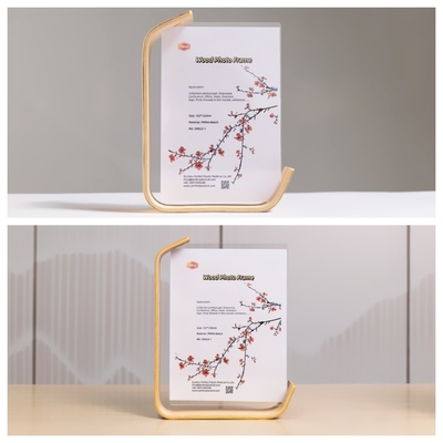 kopen Mode plastic tweezijdig L-vormig acryl fotokader met houten ondergrond online manufacture