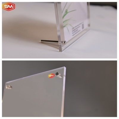 kopen A6 Aangepast helder acryl beeldscherm fotoraam met stalen schroefstand online manufacture