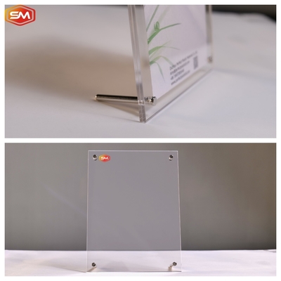 kopen A5 A6 Acryl foto frame stand plexiglas kunstwerk poster display metalen schroef kristal online manufacture