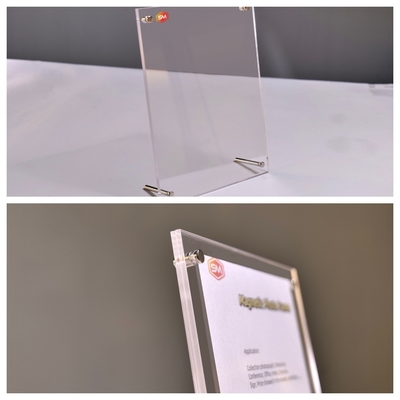 kopen Vrijstaand dubbelzijdig doorzichtig tafeldisplay zwevend acryl fotohouder frame online manufacture