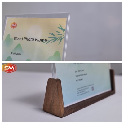 kopen Hoog lichttransmissie Acryl fotostand met houten basis milieuvriendelijke alternatieve optie online manufacture