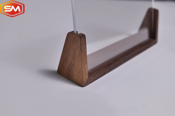 Natuurlijk aangepast dubbele paneel hout U-vormig acryl fotoramma met walnootboog houten basis