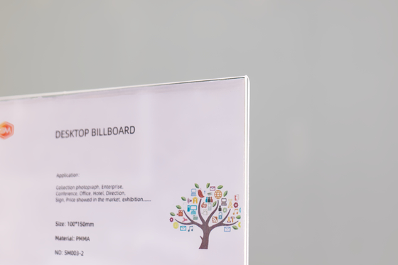 Doorzichtige plexiglas T-vorm Acryl bordhouder Desktop Billboard Meeting Office Hotel