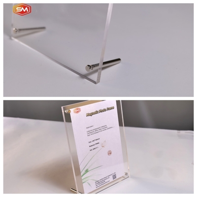 Met metalen Dcrews Acryl Foto Frame Picture Display Stand Op maat gemaakt Desktop