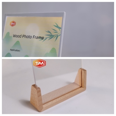 Duidelijk Acryl fotoraam met houten basis milieuvriendelijk Dichtheid 1,20 g/cm3
