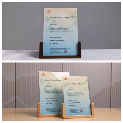 Rectangulair A5-acryl fotoramma met houten fotoramma's