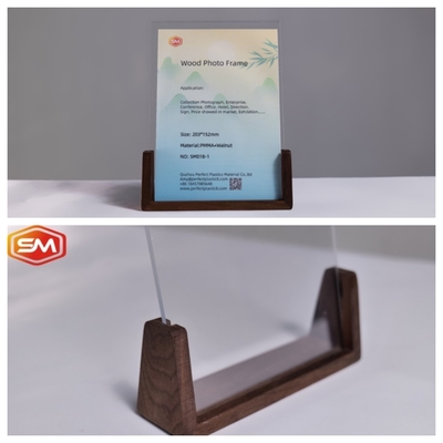 Ingebedde acryl fotoraam met houten basis