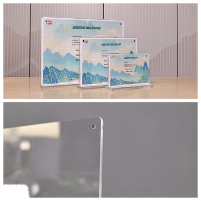 Stand-up Manufacture Insert 5 Inch T Shape Acrylisch bordhouder Dubbelzijdig bordhouder Duidelijke Acrylische bordhouders