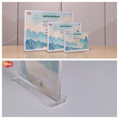 Magnetische 10x20 cm T-vorm acryl bordhouder in tafelpapier display rack